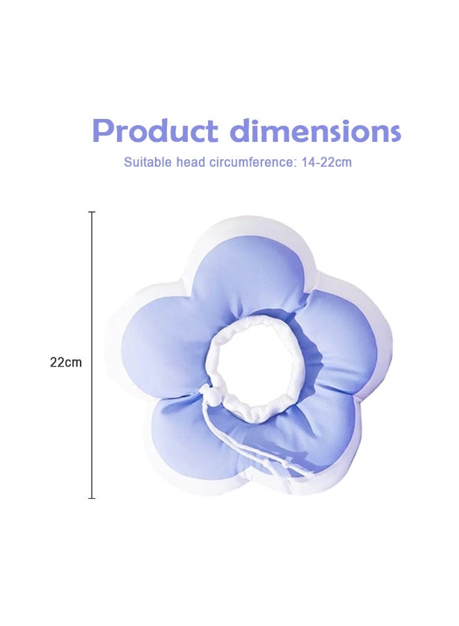 القط زهرة الياقات الناعمة ، قابل للتعديل بعد الجراحة القط زهرة الياقات ، لطيف للماء استعادة الياقات ، للحيوانات الأليفة لوقف لعق ( الزهور الزرقاء الصغيرة ) - Image 2